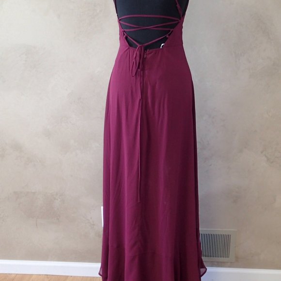 Lulu Burgundy Prom / Bridesmaid Dress Size Small - Picture 8 of 11